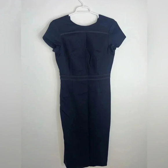 TORY BURCH DARK BLUE MIDI LENGTH SIZE 6 DRESS - Picture 2 of 15